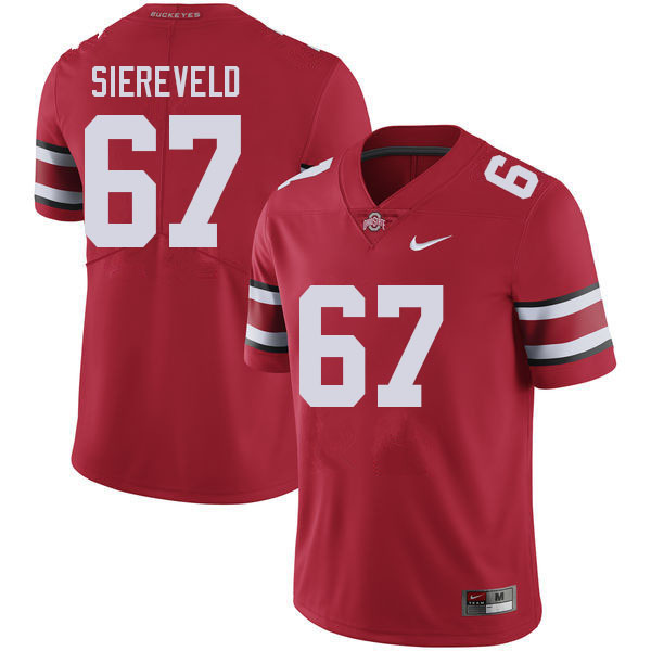 Ohio State Buckeyes Austin Siereveld Men's #67 Red Authentic Stitched College Football Jersey